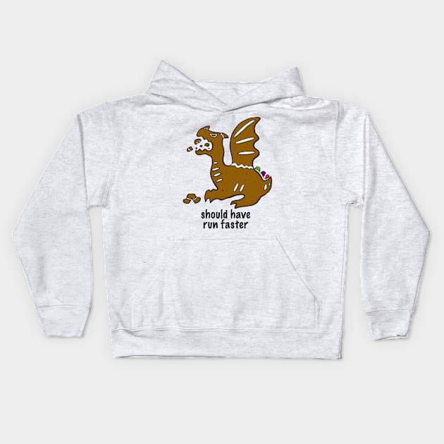 Gingerbread Dragon Wins Kids Hoodie by SNK Kreatures